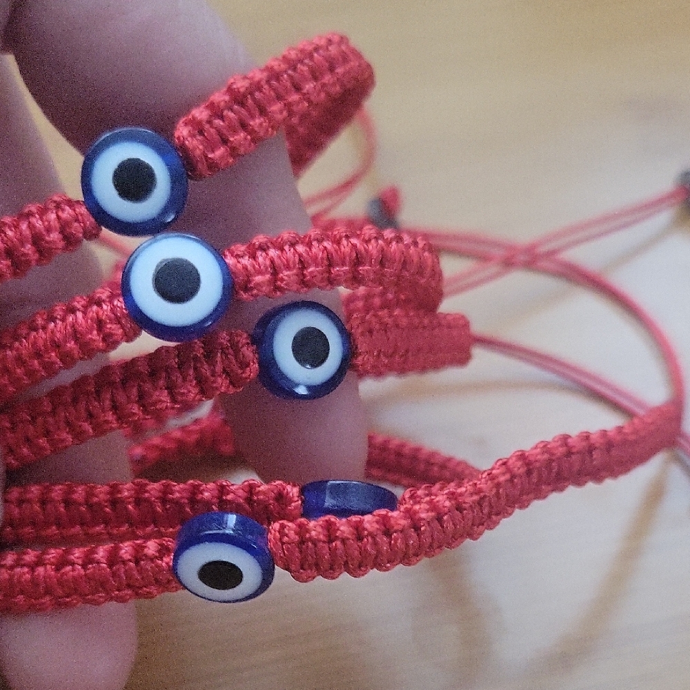 5Pcs Red Evil Eye Bracelet Set Unisex